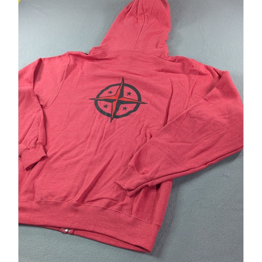 Innova Disc Golf Hoodie Small Red Full Zip Sweatshirt Compass Graphic Team - Picture 2 of 15